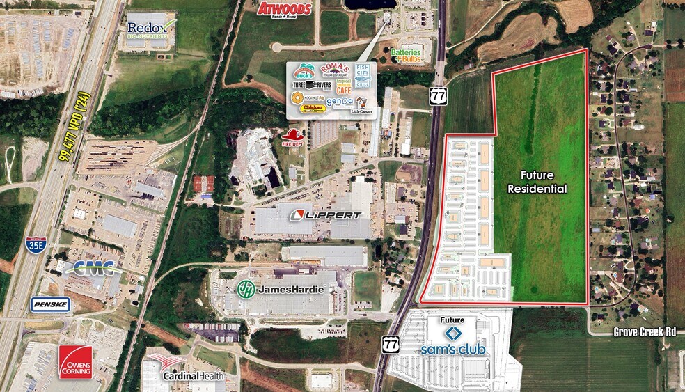 NEC Grove Creek and SH 77, Waxahachie, TX à vendre - Plan de site - Image 1 de 1