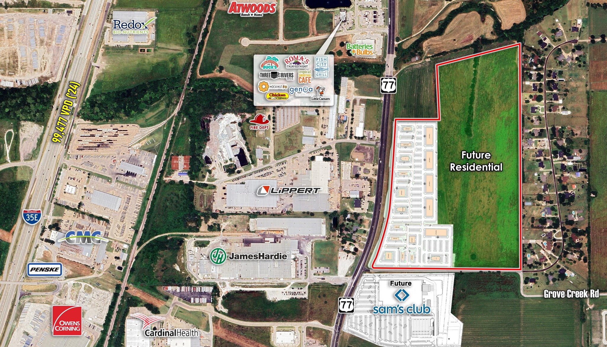 NEC Grove Creek and SH 77, Waxahachie, TX for sale Site Plan- Image 1 of 2
