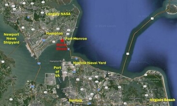 52 Water St, Hampton, VA - AERIAL map view