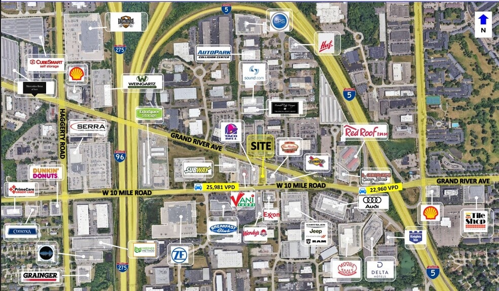 38300 W 10 Mile Rd, Farmington, MI for sale - Aerial - Image 2 of 3