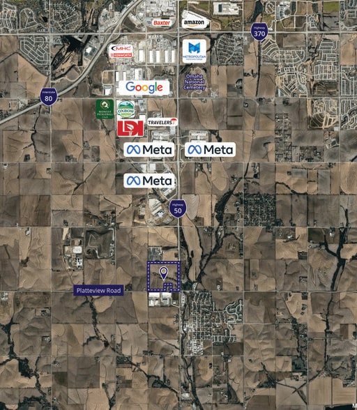 NWC Highway 50 & Platteview Rd, Springfield, NE for sale - Aerial - Image 2 of 2