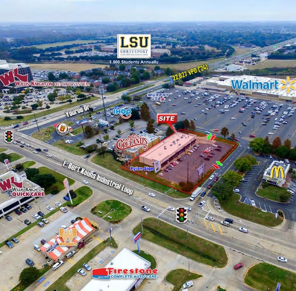 1655 E Bert Kouns Industrial Loo Expy, Shreveport, LA for lease - Aerial - Image 1 of 4