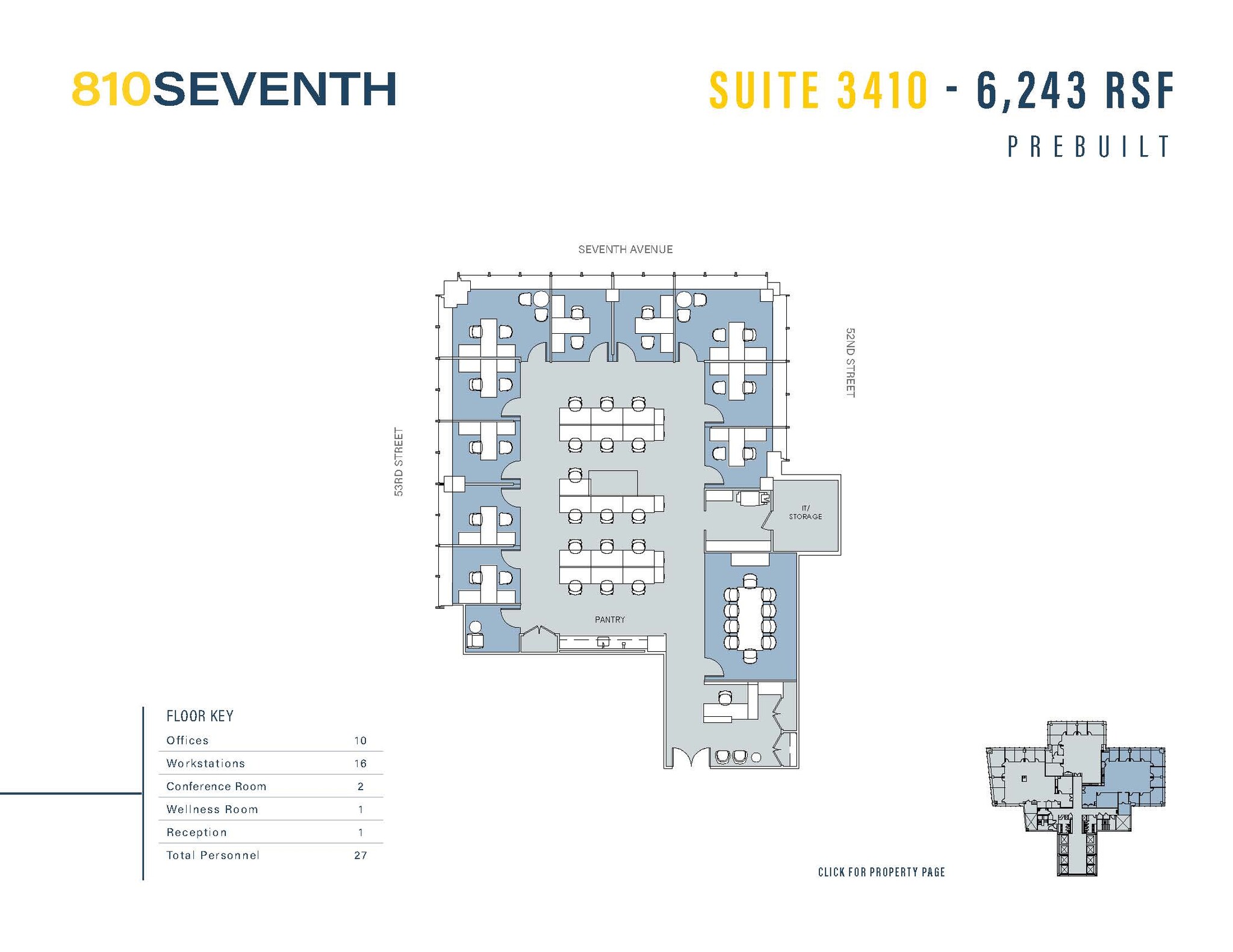 810 Seventh Ave, New York, NY à louer Plan d  tage- Image 1 de 1