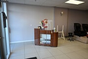 Minimalist nail salon reception area