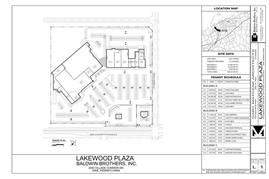 2147-2185 W 12th St, Erie, PA à louer - Plan de site - Image 3 de 3