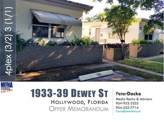 More details for 1933 Dewey St, Hollywood, FL - Multifamily for Sale