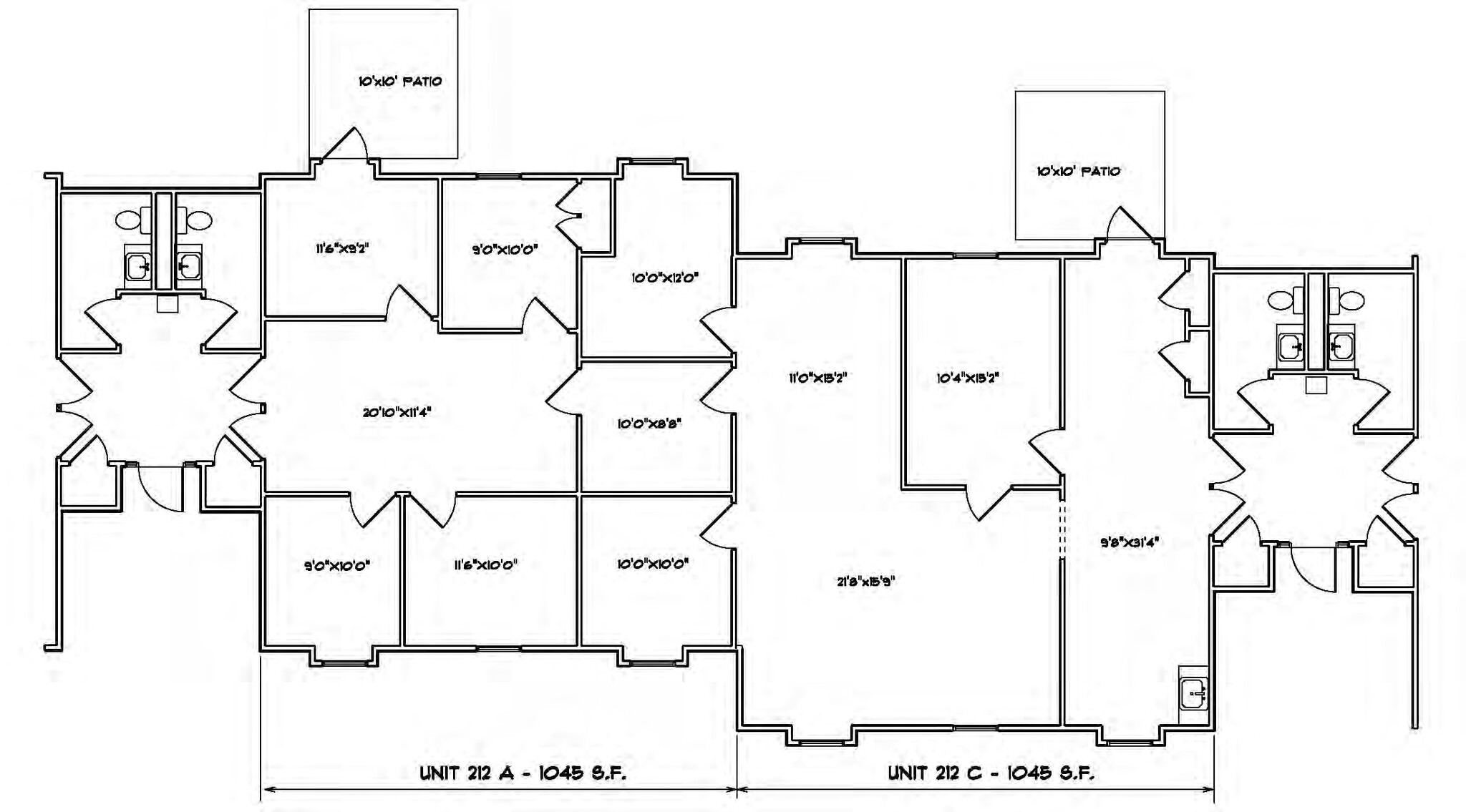 210-214 Packets Ct, Williamsburg, VA à louer Plan d’étage- Image 1 de 1