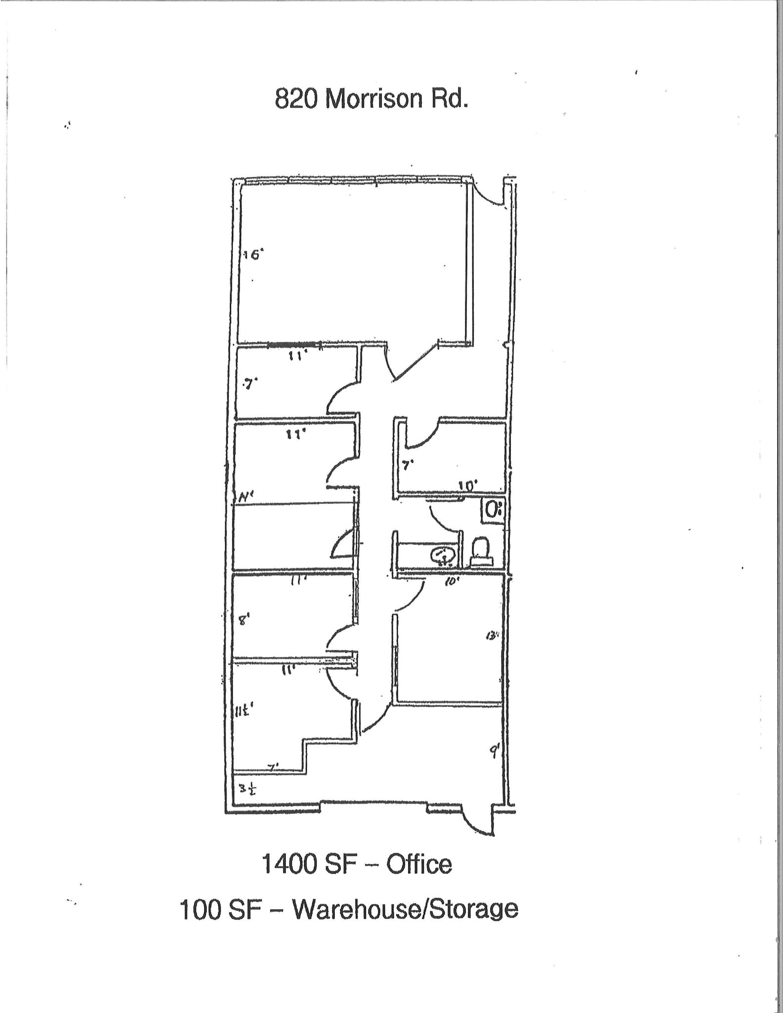 804-870 Morrison Rd, Gahanna, OH à louer Plan d’étage- Image 1 de 1