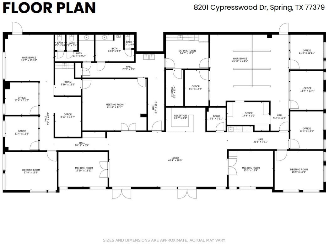 8201 Cypresswood Dr, Spring, TX à louer Plan d’étage- Image 1 de 1
