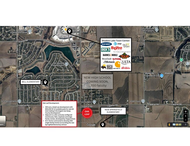 72nd & Capehart Rd, Papillion, NE à vendre - Aérien - Image 2 de 3