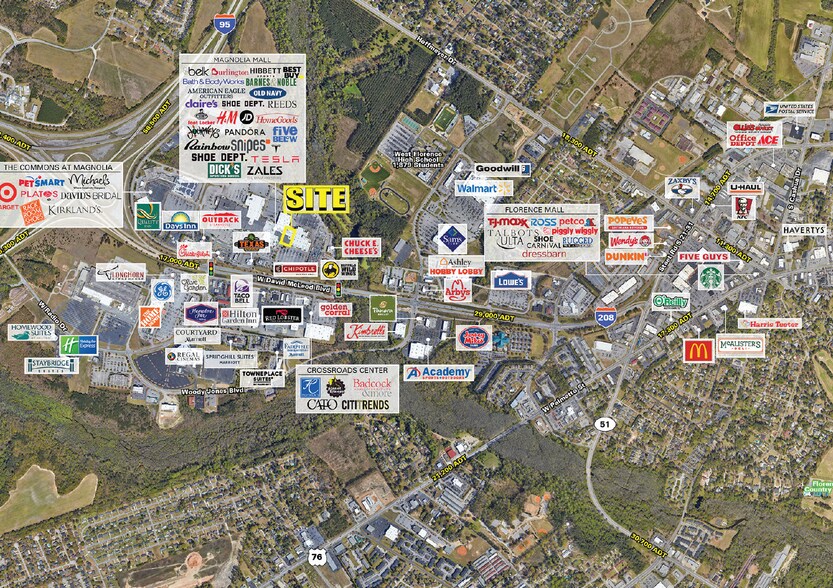 2701 David H McLeod Blvd, Florence, SC à louer - Aérien - Image 2 de 4