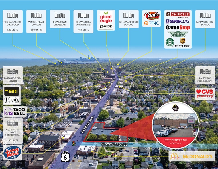 16207 Detroit Ave, Lakewood, OH for sale - Aerial - Image 3 of 6