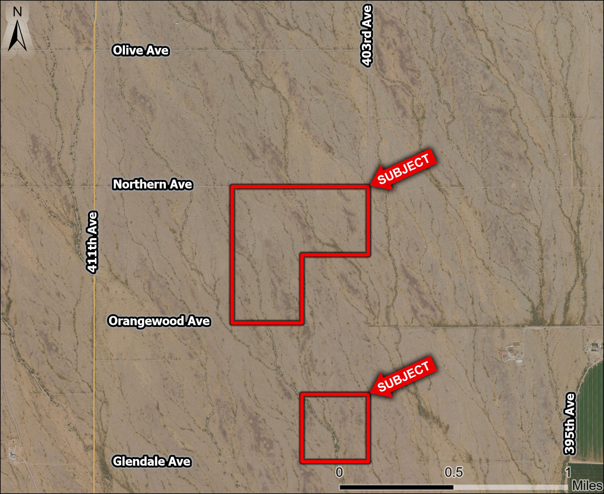 403rd Ave & Orangewood Ave, Tonopah, AZ for sale Aerial- Image 1 of 4