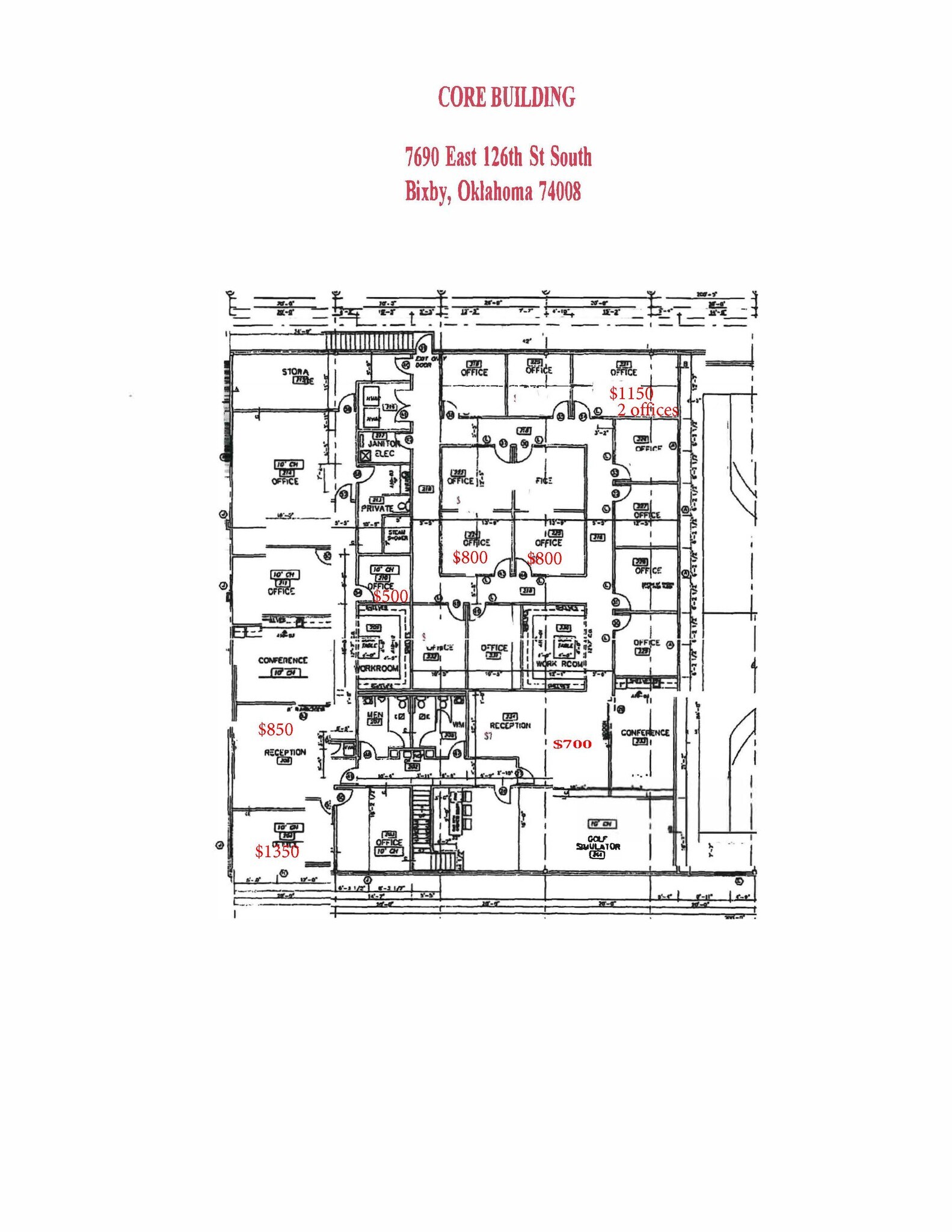 7690 East 126th Street South, Bixby, OK for lease Typical Floor Plan- Image 1 of 1