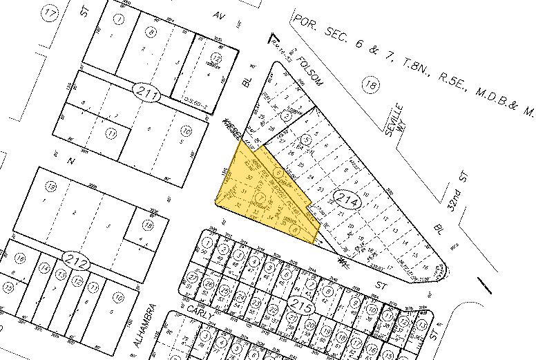 1315 Alhambra Blvd, Sacramento, CA à louer - Plan cadastral - Image 2 de 10