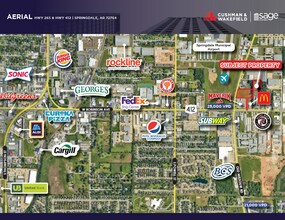 Hwy 412 & 265, Springdale, AR - AERIAL  map view