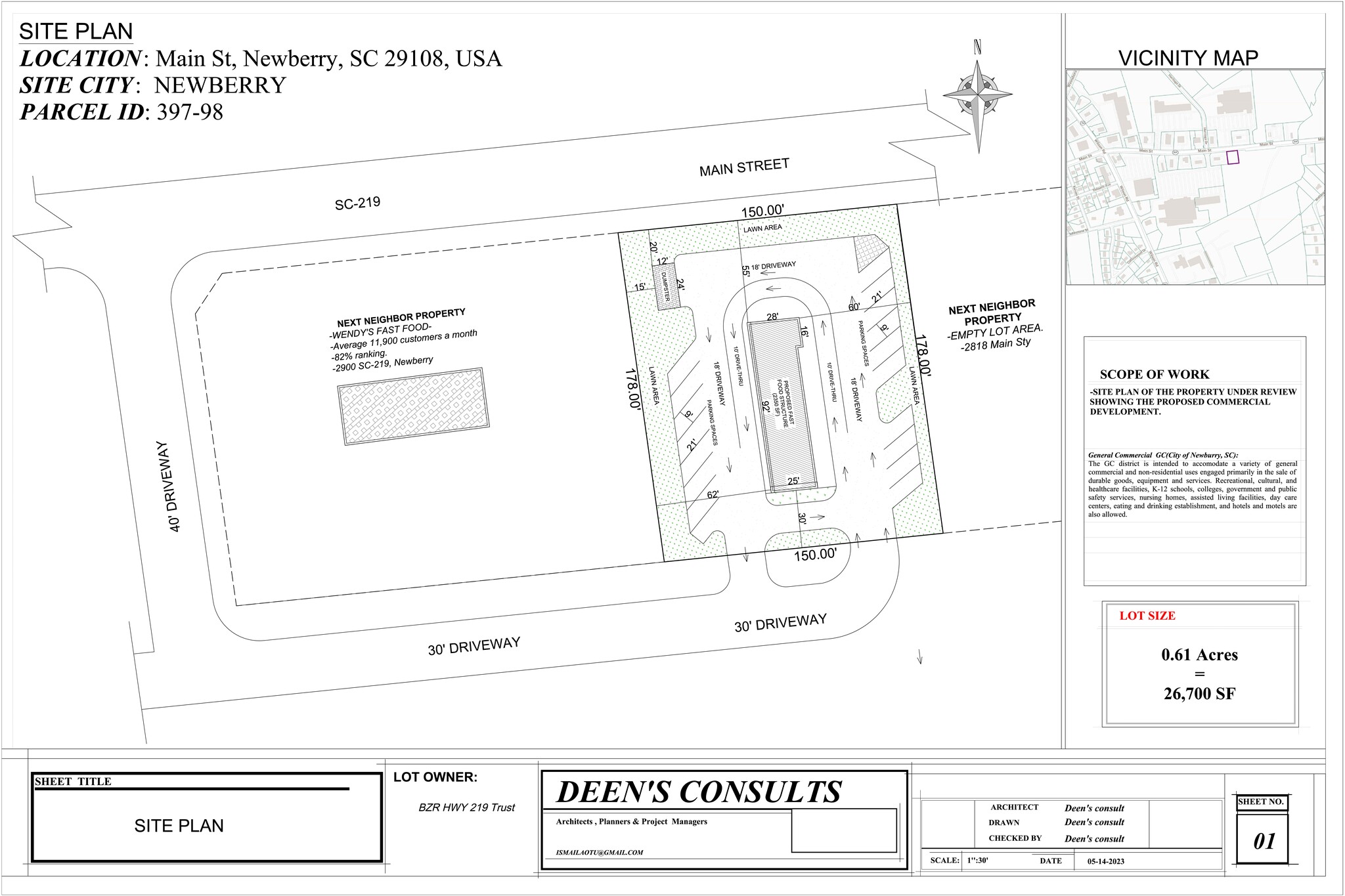 00 Main st, Newberry, SC à vendre Plan de site- Image 1 de 1