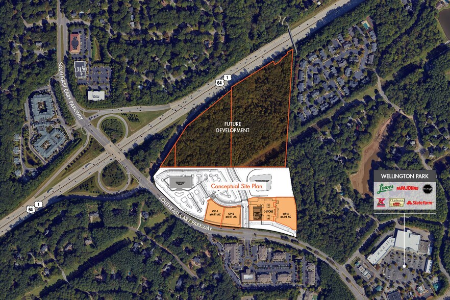100 Cary Pky, Cary, NC à louer - Aérien - Image 2 de 2