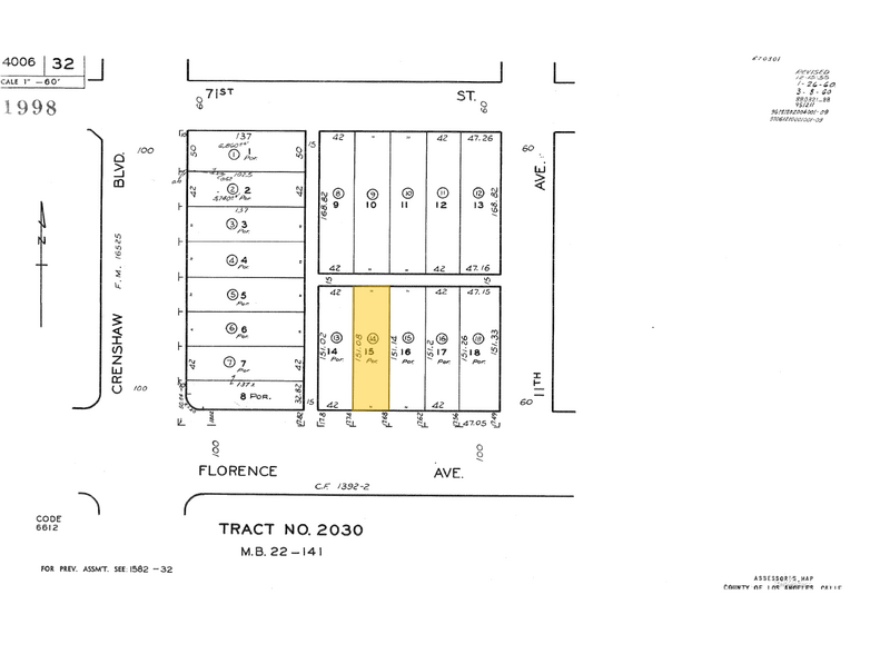 3315 W Florence Ave, Los Angeles, CA à vendre - Plan cadastral - Image 1 de 1