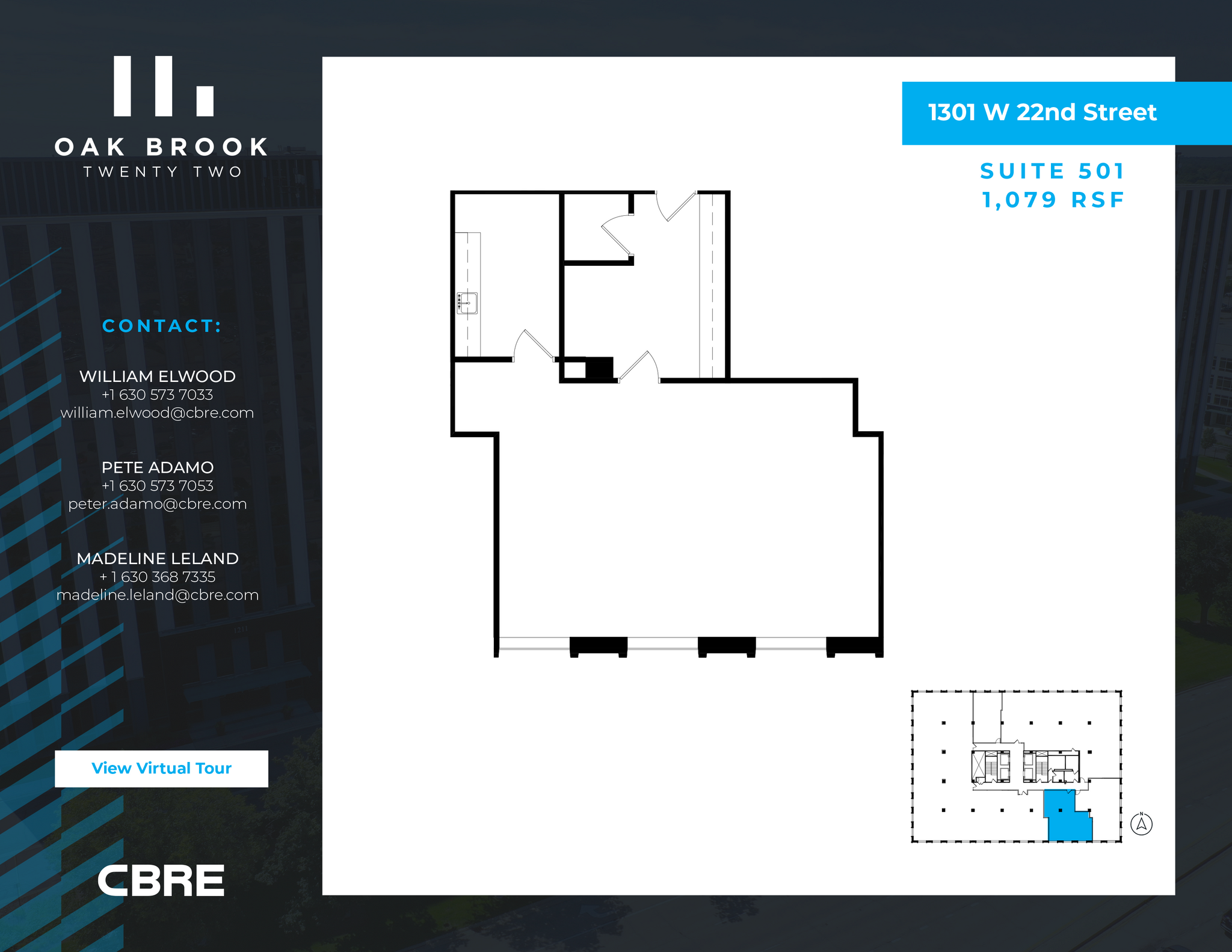 1301 W 22nd St, Oak Brook, IL for lease Floor Plan- Image 1 of 12