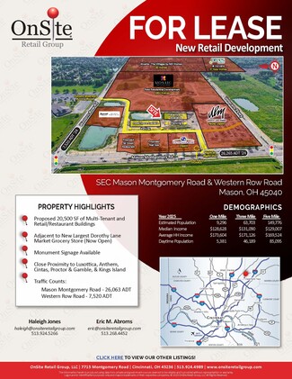 Plus de détails pour SEC Mason Montgomery & Western Row Rd, Mason, OH - Commerce de détail à louer