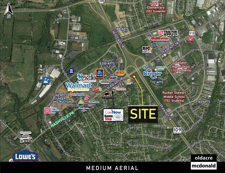 909 Nashville Pike, Gallatin, TN à louer - Aérien - Image 2 de 4