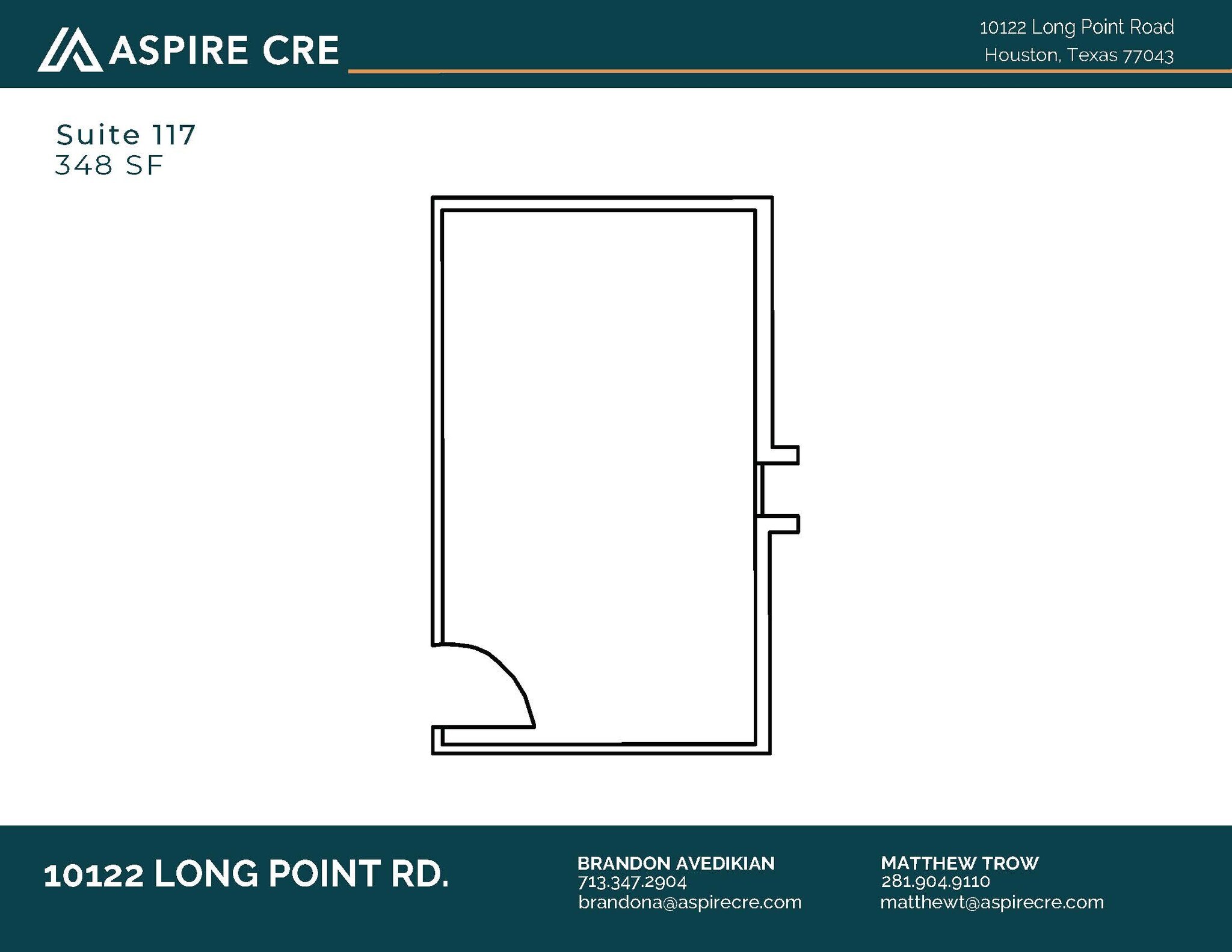 10122 Long Point Rd, Houston, TX à louer Plan d’étage- Image 1 de 1