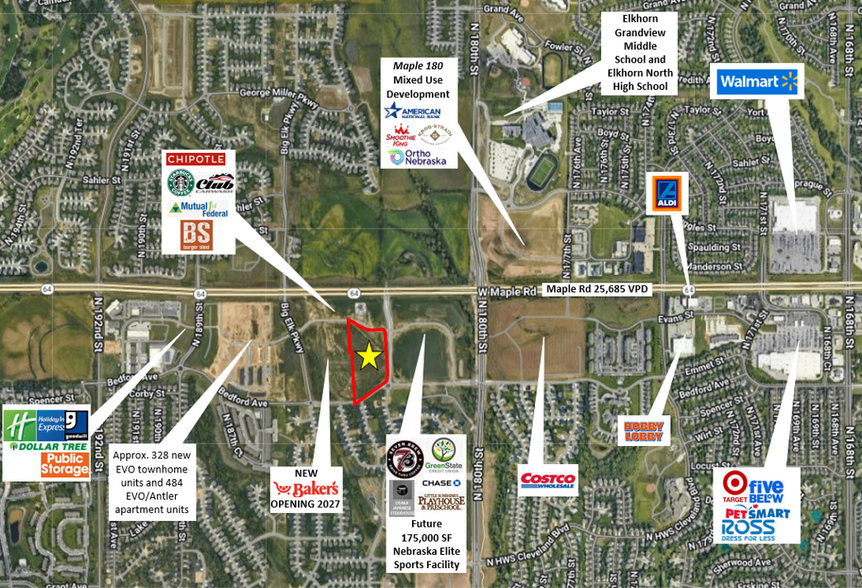 SWQ W Maple Rd & N 182nd ave, Elkhorn, NE à vendre - Aérien - Image 2 de 3