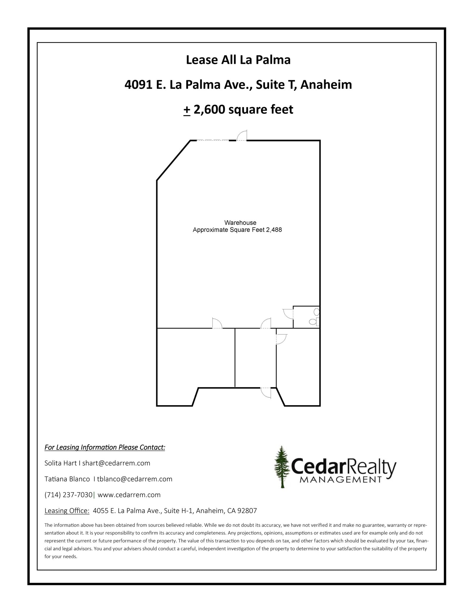 4091 E La Palma Ave, Anaheim, CA à louer Plan de site- Image 1 de 1