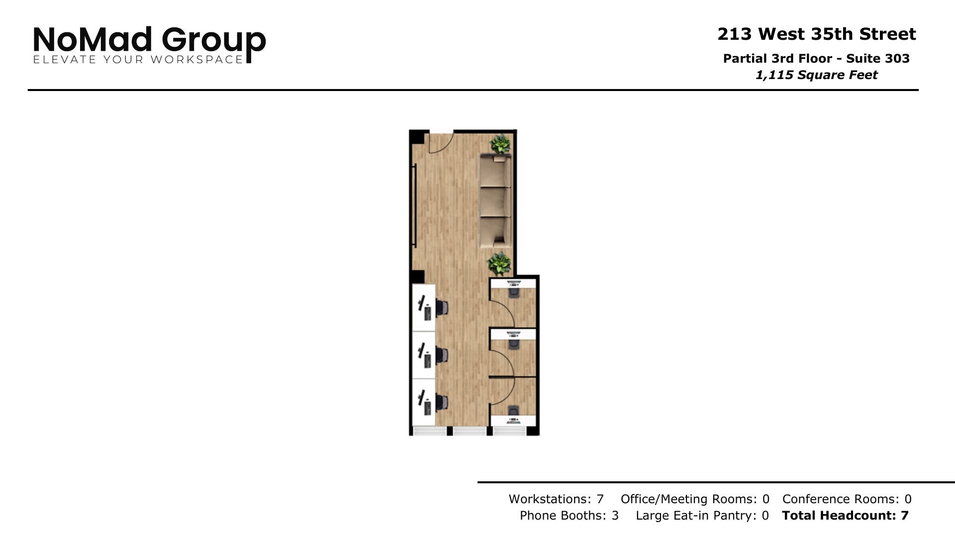 213 W 35th St, New York, NY à louer Plan d  tage- Image 1 de 8