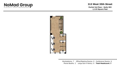 213 W 35th St, New York, NY à louer Plan d  tage- Image 1 de 8