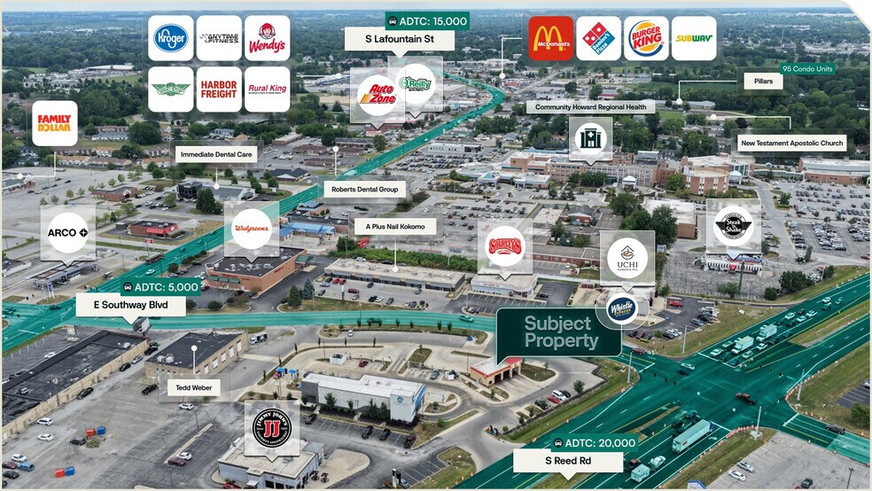 515 E Southway Blvd, Kokomo, IN à vendre - Aérien - Image 2 de 3