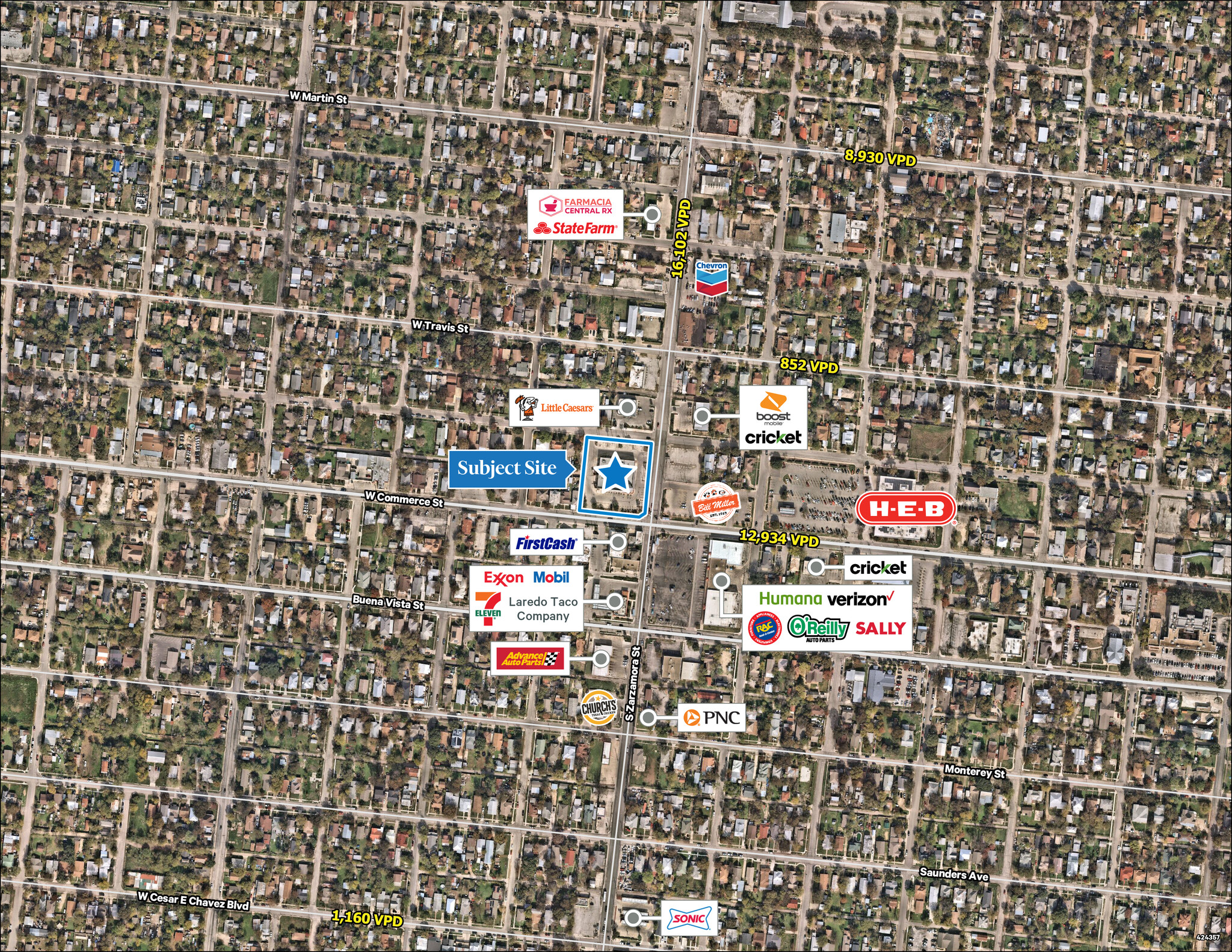 121 N Zarzamora St, San Antonio, TX for lease Aerial- Image 1 of 2