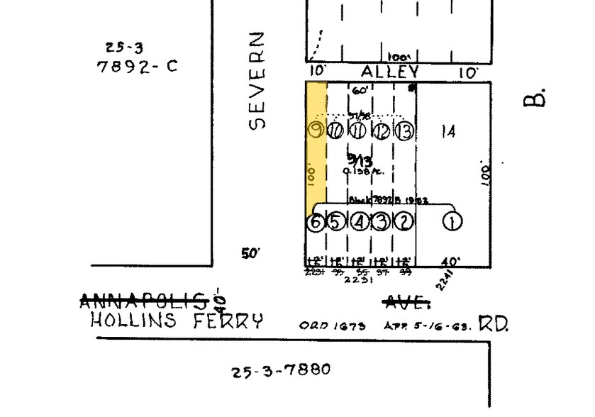 2231 Hollins Ferry Rd, Baltimore, MD for sale - Plat Map - Image 1 of 5