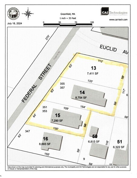 351-353 Federal St, Greenfield, MA à vendre - Plan de site - Image 2 de 2