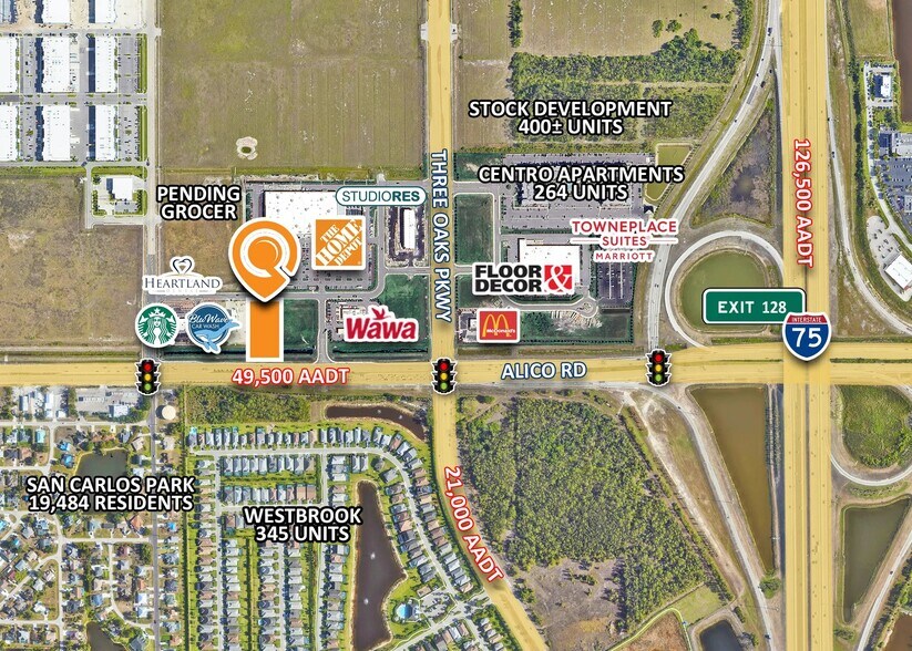 16991 Three Oaks Market Place, Fort Myers, FL à louer - Aérien - Image 2 de 2