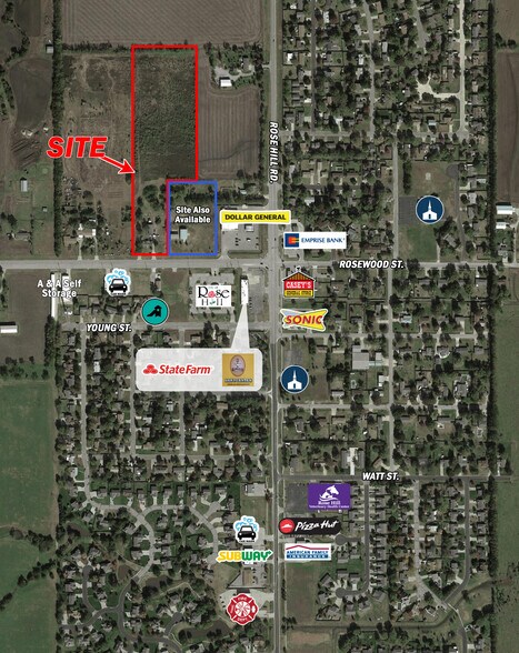 220 W Rosewood, Rosehill, KS à vendre - Aérien - Image 3 de 4