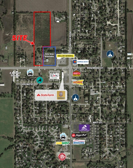 220 W Rosewood, Rosehill, KS à vendre - Aérien - Image 3 de 4