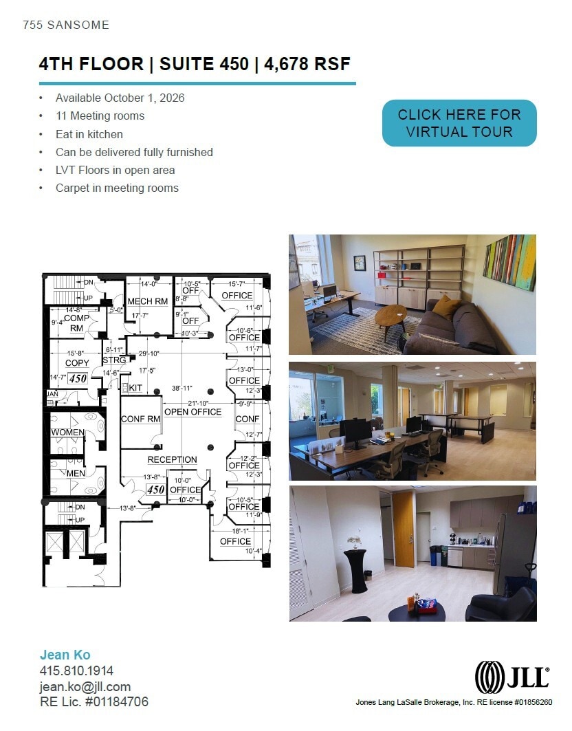 755 Sansome St, San Francisco, CA à louer Plan d’étage- Image 1 de 1