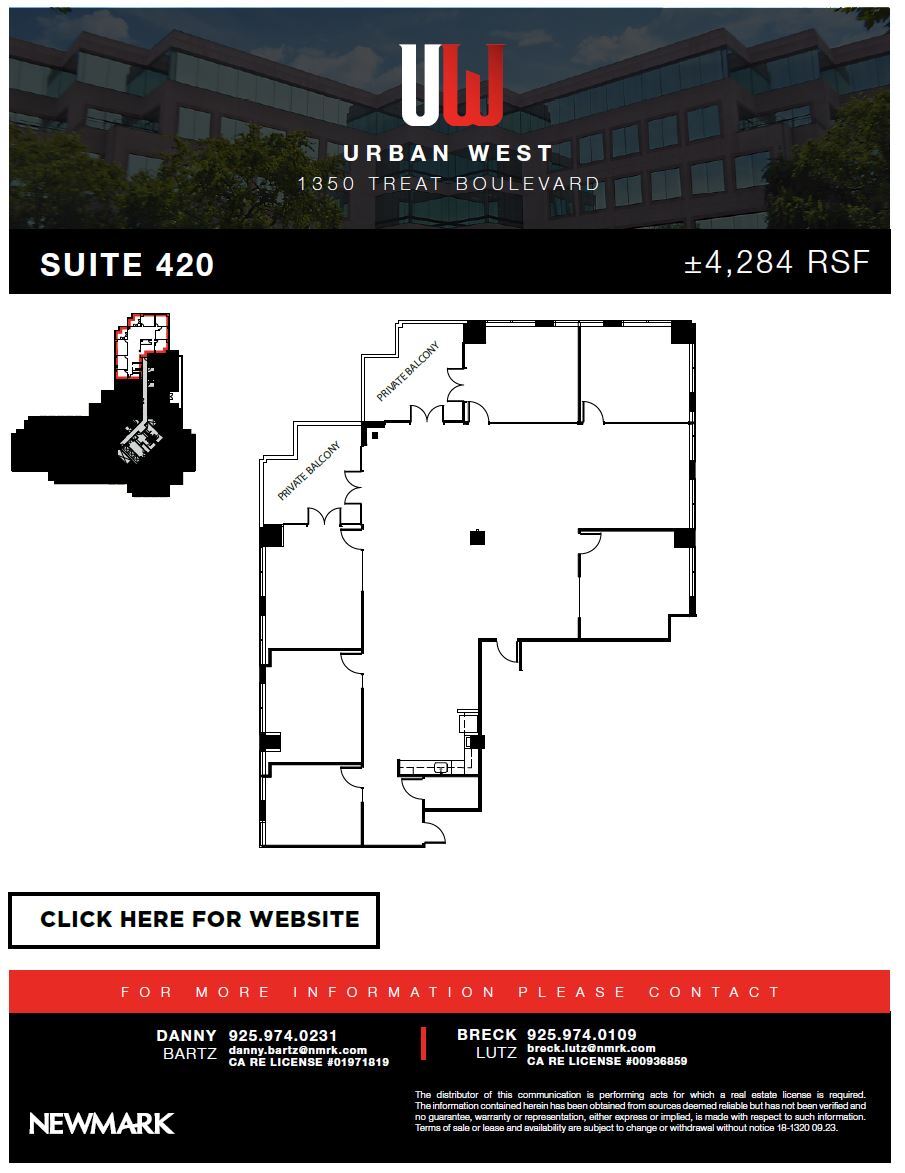 1350 Treat Blvd, Walnut Creek, CA à louer Plan d  tage- Image 1 de 1