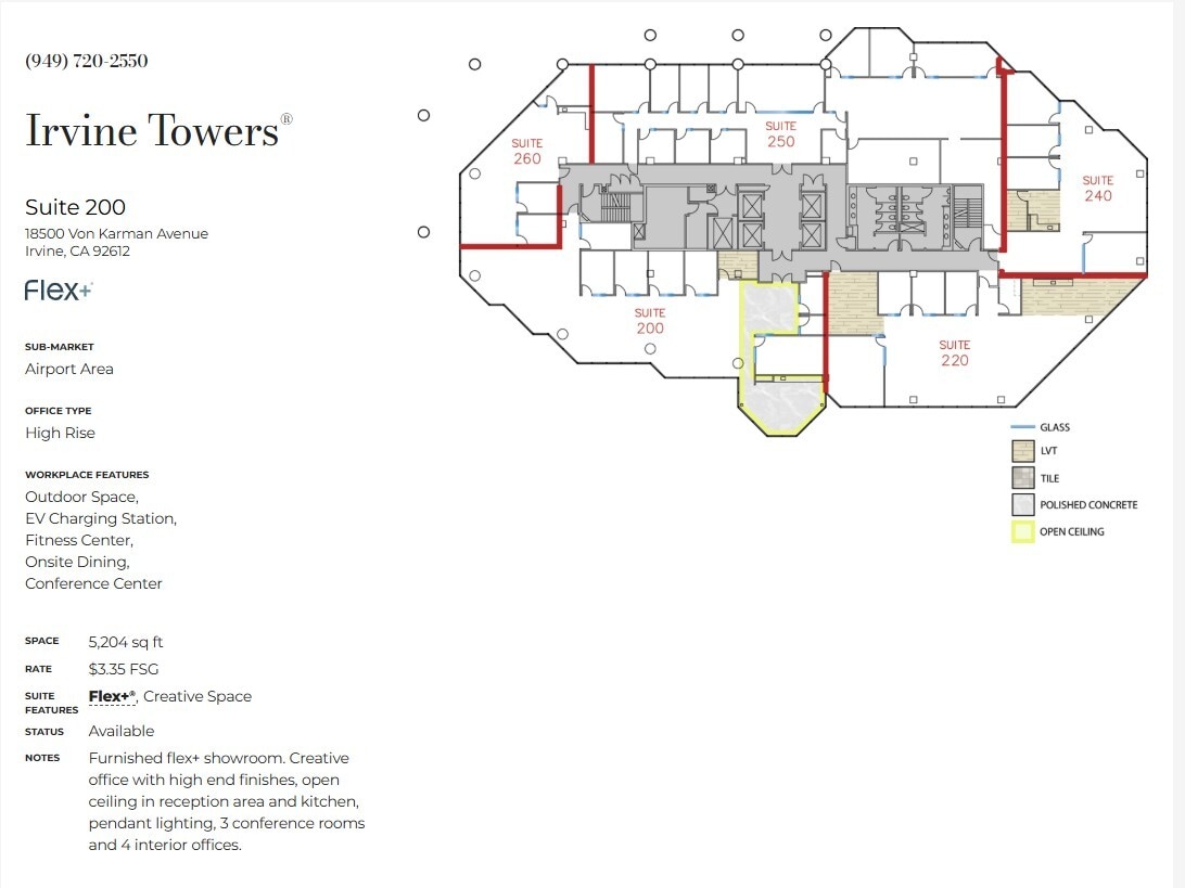 18100 Von Karman Ave, Irvine, CA à louer Plan d’étage- Image 1 de 1