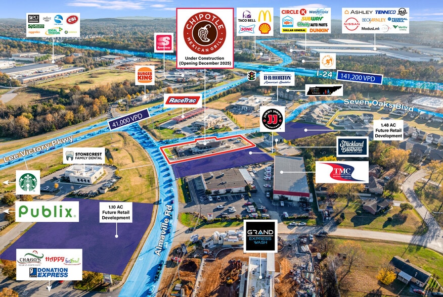 800 Seven Oaks Blvd, Smyrna, TN for sale - Aerial - Image 3 of 5