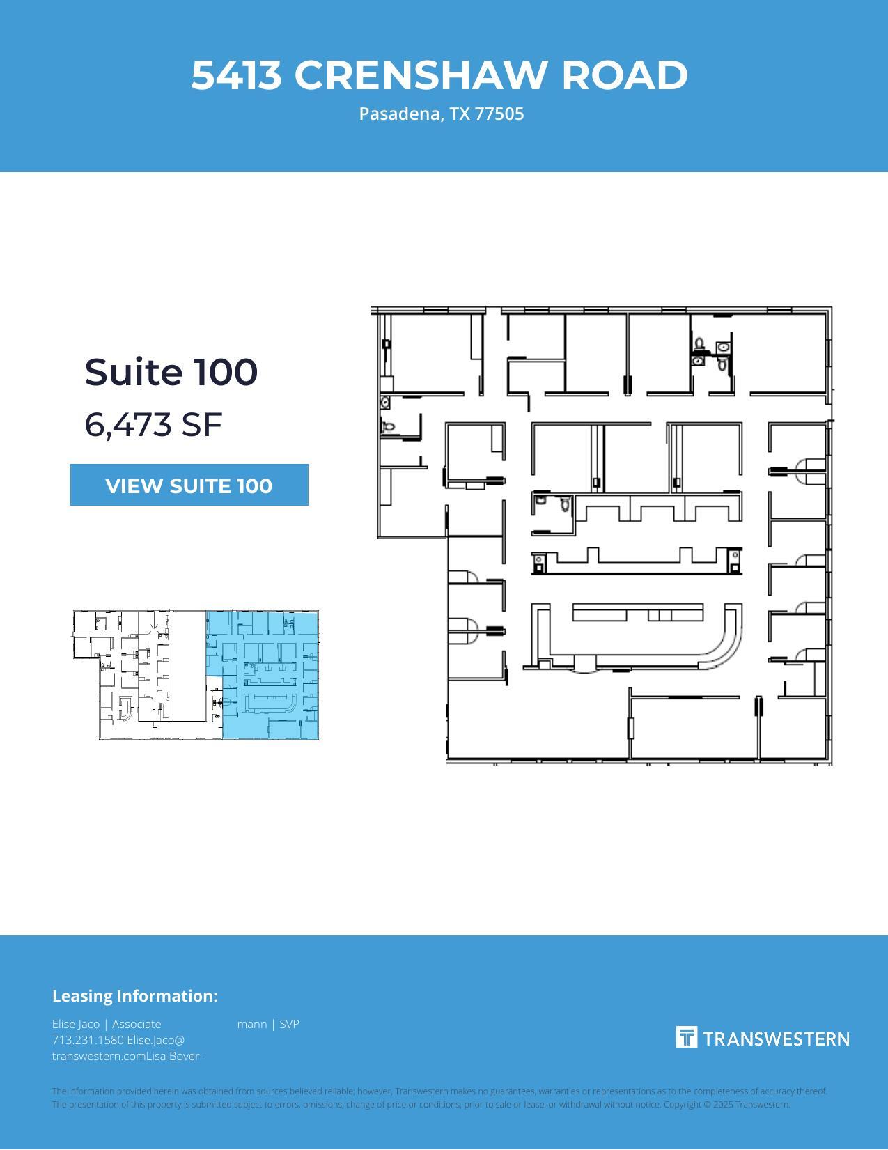 5413 Crenshaw Rd, Pasadena, TX for lease Floor Plan- Image 1 of 1