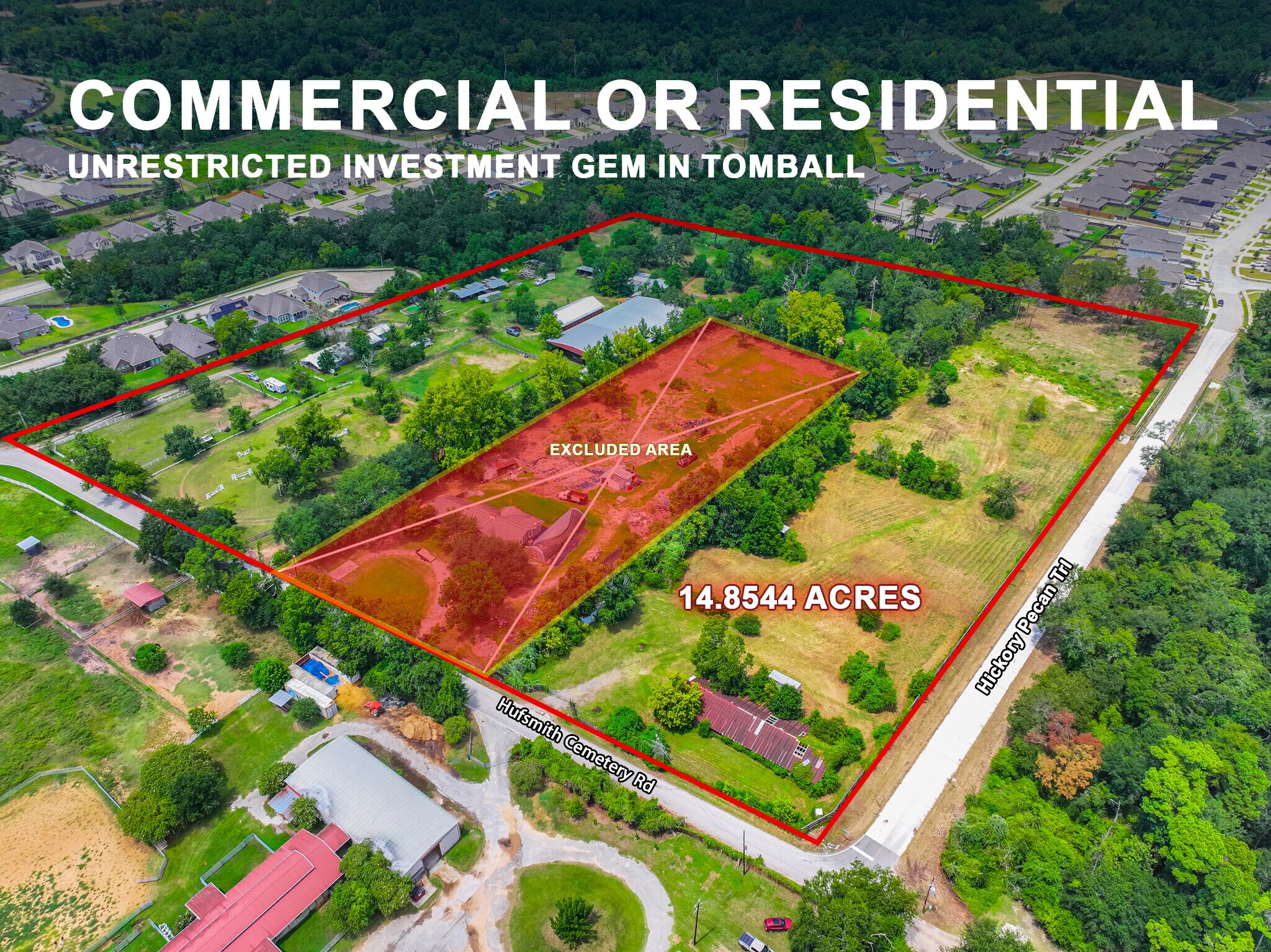 25635 Hufsmith Cemetery Rd, Tomball, TX à vendre Aérien- Image 1 de 23