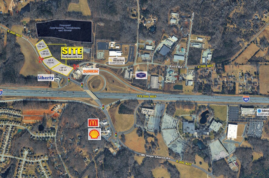1741 Mount Hope Chu Rd, Mc Leansville, NC à vendre - Aérien - Image 1 de 3