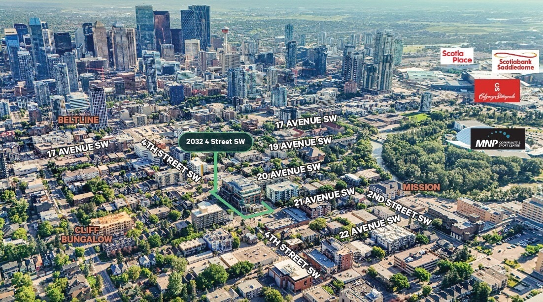 2032 4 St SW, Calgary, AB for lease Aerial- Image 1 of 3