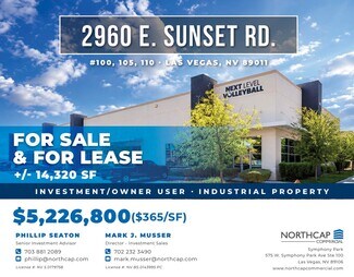Plus de détails pour 2960 E SUNSET Rd, Las Vegas, NV - Industriel à vendre