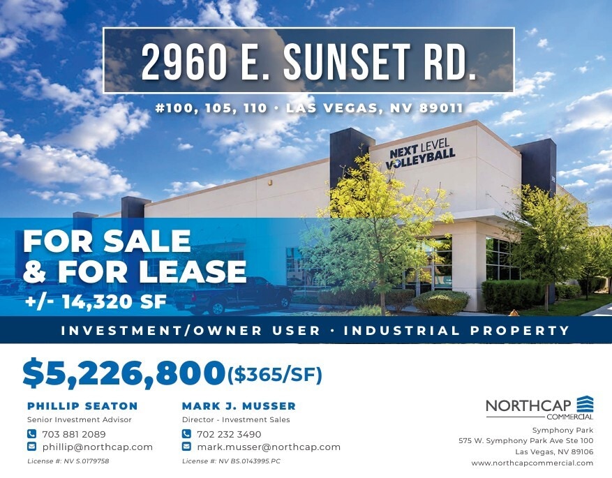 2960 E SUNSET Rd, Las Vegas, NV à vendre Photo du bâtiment- Image 1 de 8