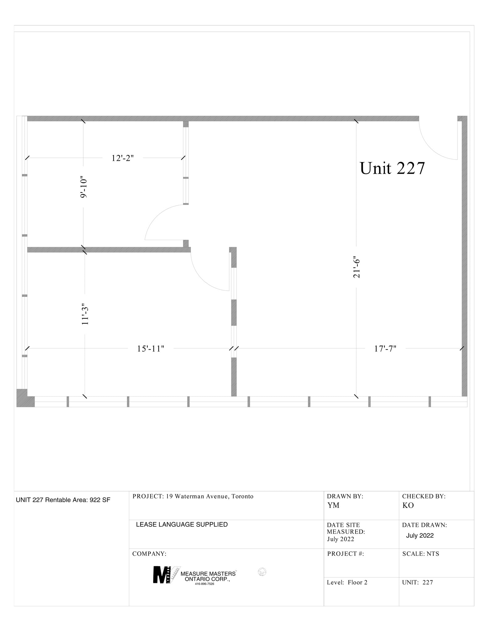 19 Waterman Ave, Toronto, ON for lease Site Plan- Image 1 of 1