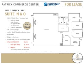 2875 E Patrick Ln, Las Vegas, NV à louer Plan d’étage- Image 2 de 3